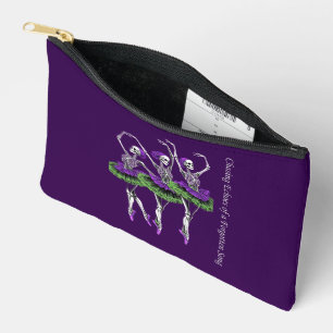 Skeleton Ballerina Pouch Purple Green Gothic Dance