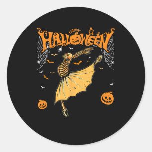 Skeleton Ballerinas Ballet Dance Cute Halloween Co Classic Round Sticker