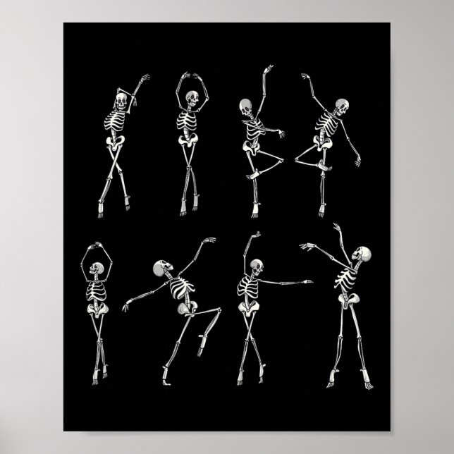 Skeleton Ballerinas Halloween Costume Ballet Girl  Poster (Front)
