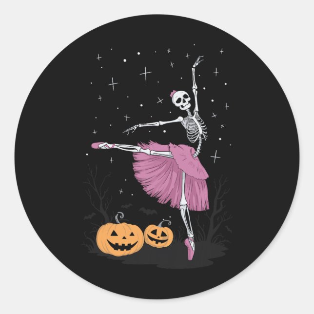 Skeleton Ballet 4  Classic Round Sticker (Front)