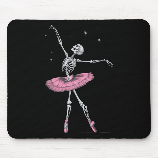 Skeleton Ballet Halloween Costume Funny Skull  Mouse Mat (Front)