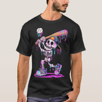 Skeleton Baseball Drip Boys Youth Kids Halloween