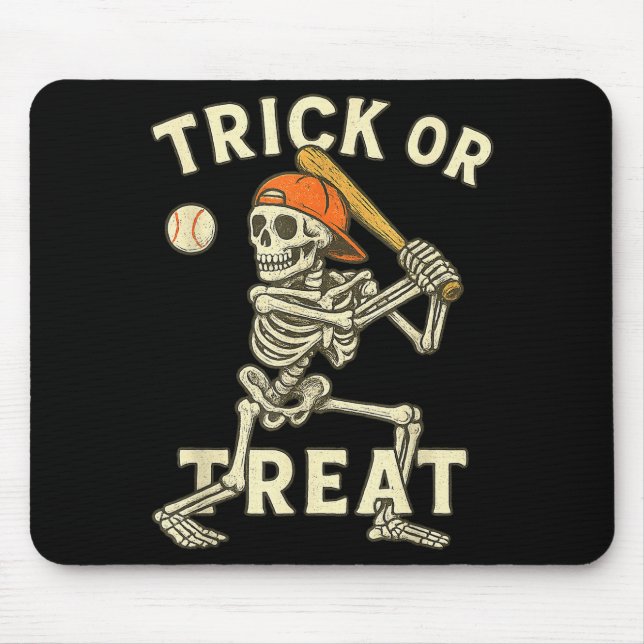 Skeleton Baseball Halloween Costume Funny Men Boys Mouse Mat (Front)