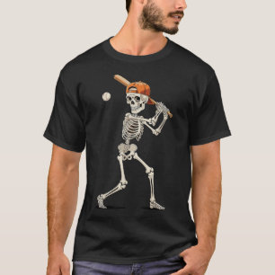 Skeleton Baseball Halloween Costume Men Boys Kids T-Shirt