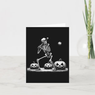 Skeleton Baseball Player Halloween Mens Womens Kid Card
