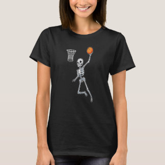 Skeleton Basketball Dunk Halloween  Bball T-Shirt