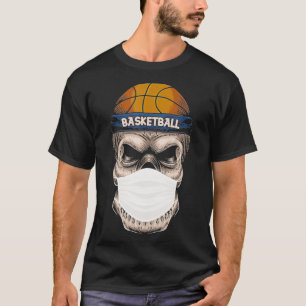 Skeleton BasketBall Face Mask Funny Bball Quaranti T-Shirt