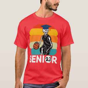 Skeleton Basketball Graduation Her Him High School T-Shirt