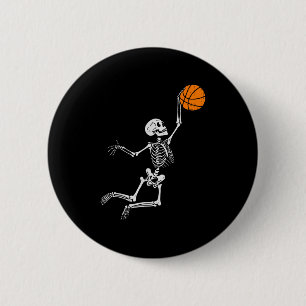 Skeleton Basketball Halloween Costume Mens Boys Te 6 Cm Round Badge