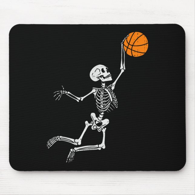 Skeleton Basketball Halloween Costume Mens Boys Te Mouse Mat (Front)