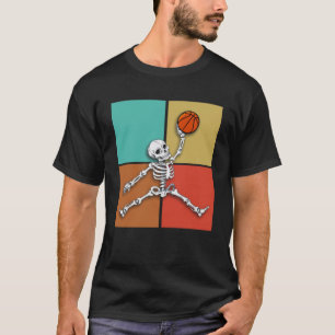 Skeleton Basketball Halloween Slam Dunk T-Shirt