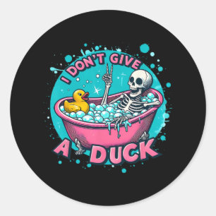 Skeleton Bath Humour Rubber Duck Funny Halloween  Classic Round Sticker