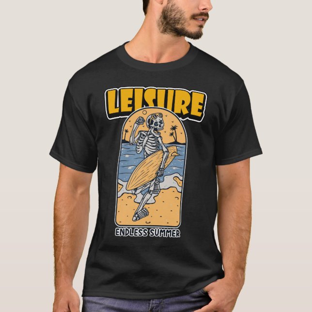 Skeleton Beach Surfer T-Shirt (Front)