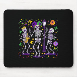 Skeleton Beads Joker Hat Mardi Gras New Orleans Fl Mouse Mat