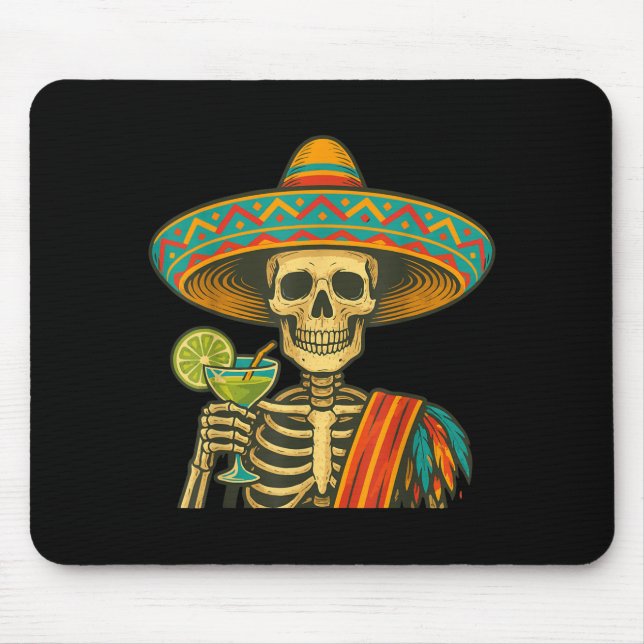 Skeleton beer cinco de mayo fiesta  mouse mat (Front)