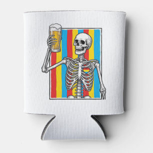 Skeleton Beer Rainbow Vintage Engraving Shirt_1 Can Cooler