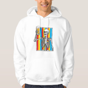 Skeleton Beer Rainbow Vintage Engraving Shirt_1 Hoodie