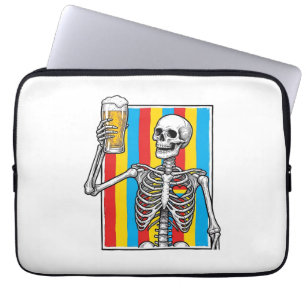 Skeleton Beer Rainbow Vintage Engraving Shirt_1 Laptop Sleeve