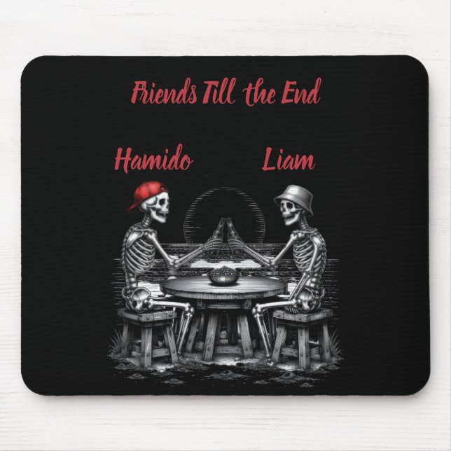 Skeleton Best Friends Cheers Mouse Mat (Front)