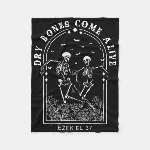 Skeleton Bible Verse Dry Bones Come Alive Christia Fleece Blanket
