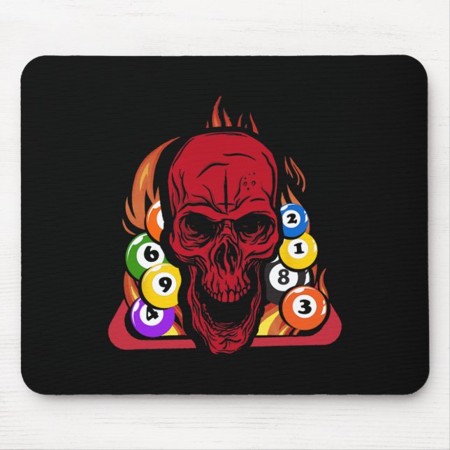 Skeleton Billiard Player Snooker Pool Billiard Rac Mouse Mat (Front)