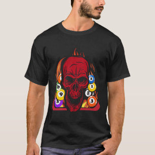 Skeleton Billiard Player Snooker Pool Billiard Rac T-Shirt