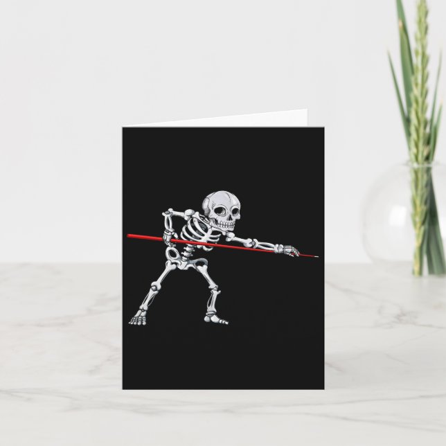 Skeleton Billiards Billiard Pool Snooker Halloween Card (Front)