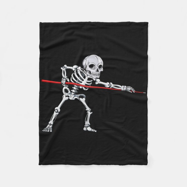 Skeleton Billiards Billiard Pool Snooker Halloween Fleece Blanket (Front)