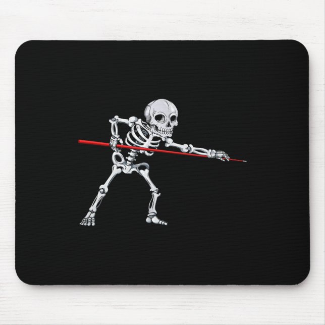 Skeleton Billiards Billiard Pool Snooker Halloween Mouse Mat (Front)