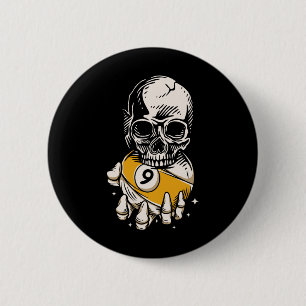 Skeleton Billiards Ll Snooker Pool Billiards Playe 6 Cm Round Badge