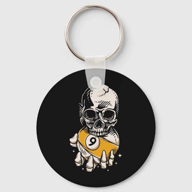 Skeleton Billiards Ll Snooker Pool Billiards Playe Key Ring (Front)