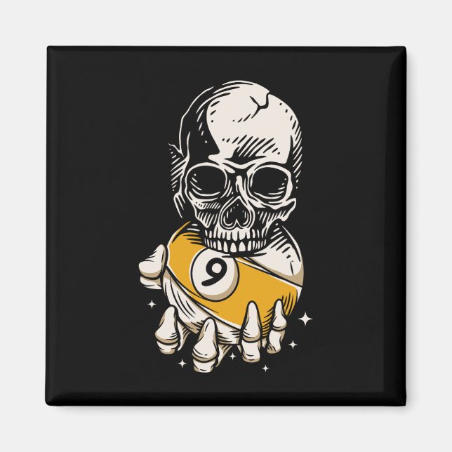 Skeleton Billiards Ll Snooker Pool Billiards Playe Magnet (Front)