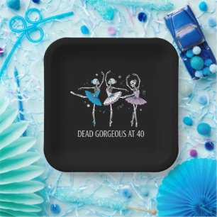 Skeleton Birthday Dead Gorgeous At 40 Paper Plates