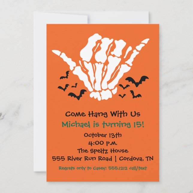 Skeleton Birthday Invitation (Front)