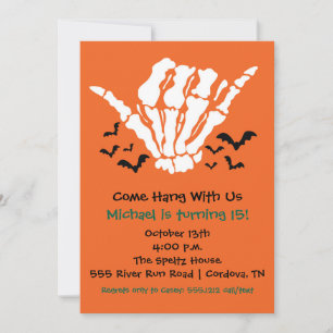 Skeleton Birthday Invitation