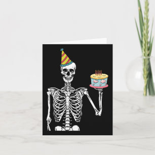 Skeleton Birthday Party Lazy Halloween Costume Fun Card