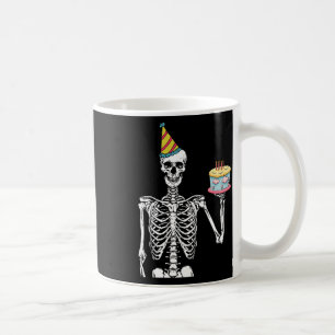 Skeleton Birthday Party Lazy Halloween Costume Fun Coffee Mug