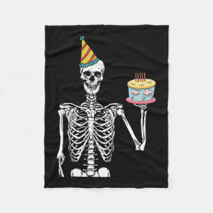 Skeleton Birthday Party Lazy Halloween Costume Fun Fleece Blanket
