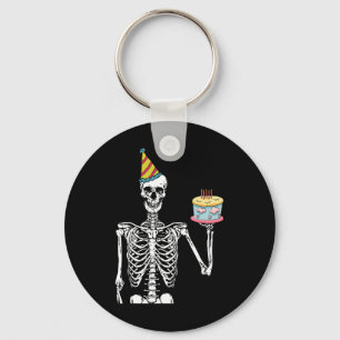 Skeleton Birthday Party Lazy Halloween Costume Fun Key Ring