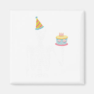 Skeleton Birthday Party Lazy Halloween Costume Fun Magnet