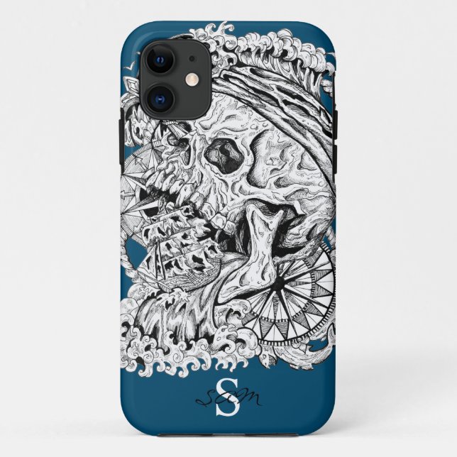 Skeleton blue anchor Case-Mate iPhone case (Back)