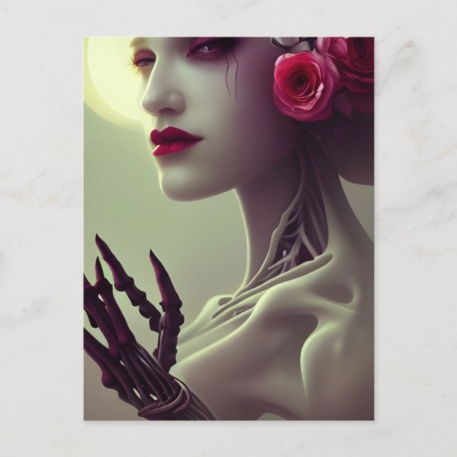 Skeleton Bone Woman Postcard (Front)