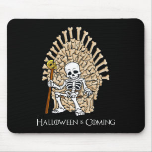 Skeleton Bones Throne Fun Halloween Boys Girls Kid Mouse Mat