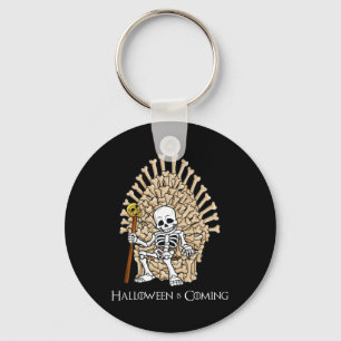 Skeleton Bones Throne Fun Halloween Key Ring