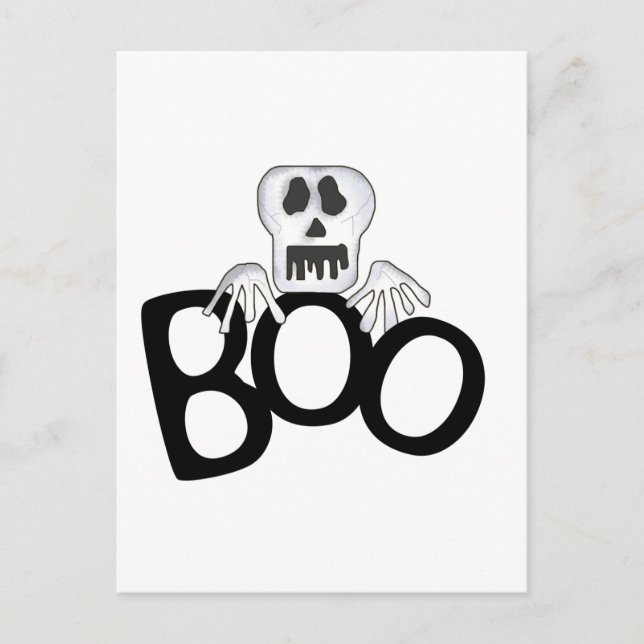 Skeleton Boo Tshirts and Gifts Postcard (Front)