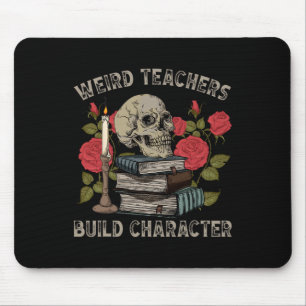 Skeleton Book Floral Skull Halloween Teacher Spook Mouse Mat