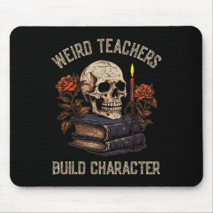 Skeleton Book Floral Skull Halloween Teacher Women Mouse Mat