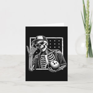 Skeleton Bowling Player Birthday Halloween Mens Wo Card