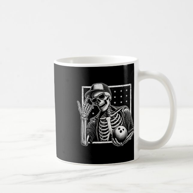 Skeleton Bowling Player Birthday Halloween Mens Wo Coffee Mug (Right)