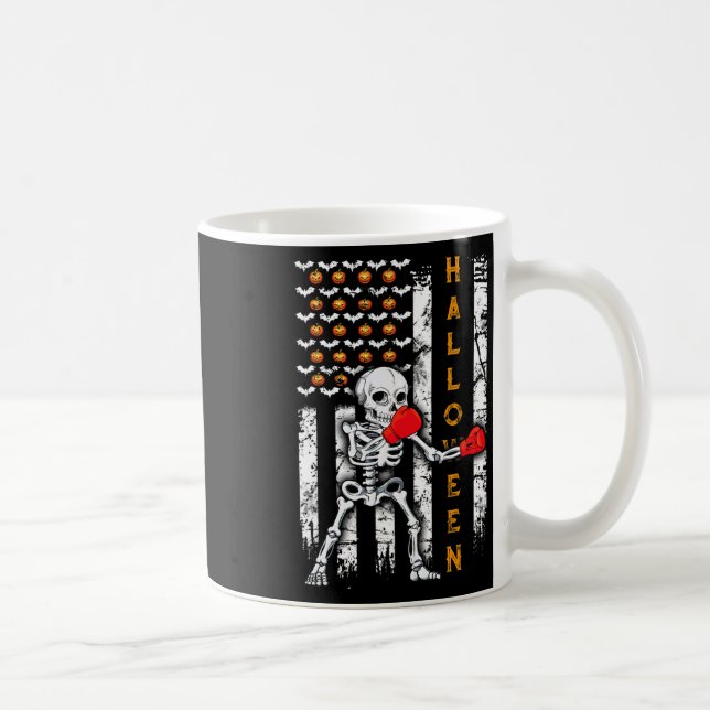 Skeleton Boxing Halloween Boxer Kickboxing Mma Us  Coffee Mug (Right)